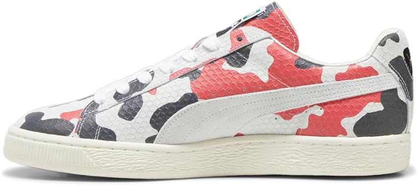 Кроссовки PUMA мужские замшевые, сделанные в Японии с шнуровкой Koi, повседневные - красные, белые — фото 3