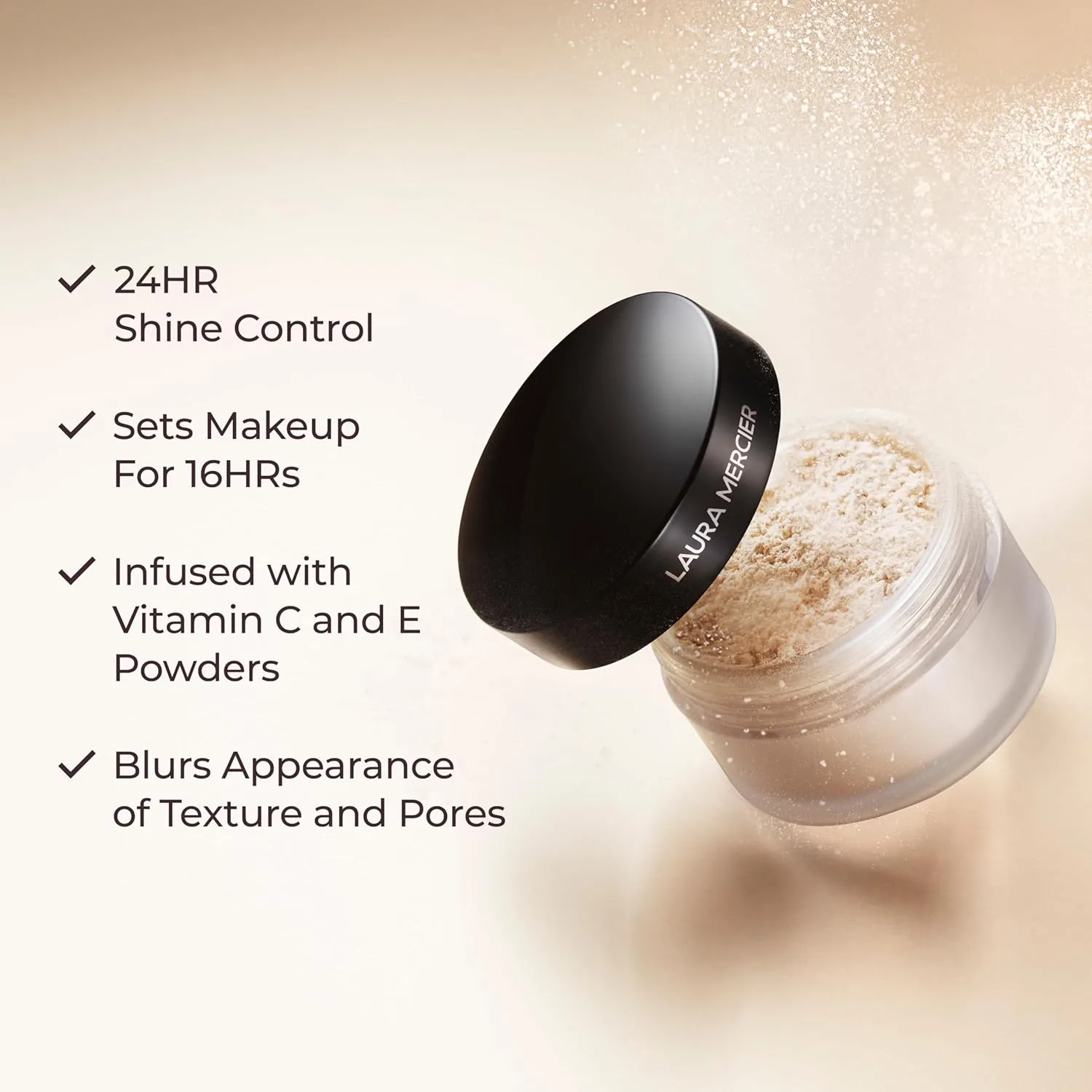 Laura Mercier Translucent Loose Setting Powder в оттенке Medium Deep и Hydrating Setting Spray Ultra-Blur, 24-часовой контроль сияния, с гиалуроновой кислотой, набор, white — фото 4