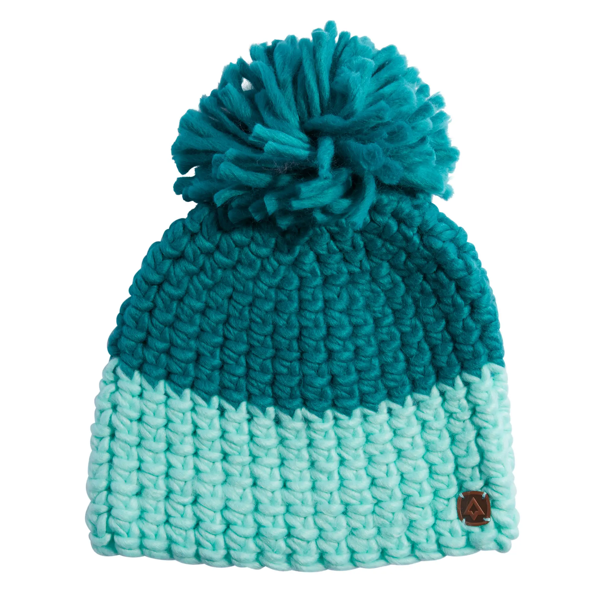 

Женская вязаная шапка-бини Natasha с помпоном Coal, Mint