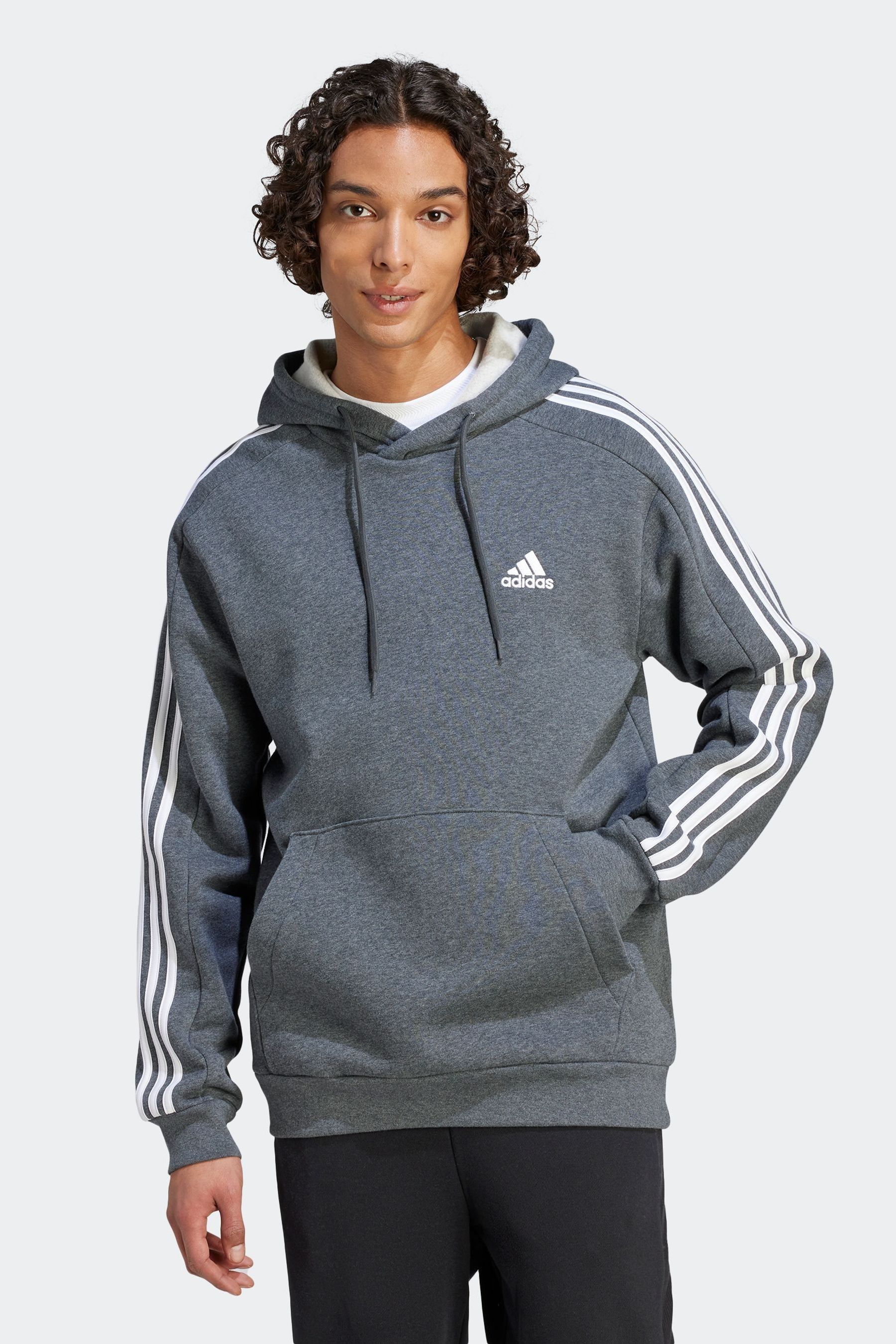 

Флисовая толстовка с 3 полосками Sportswear Essentials adidas, серый