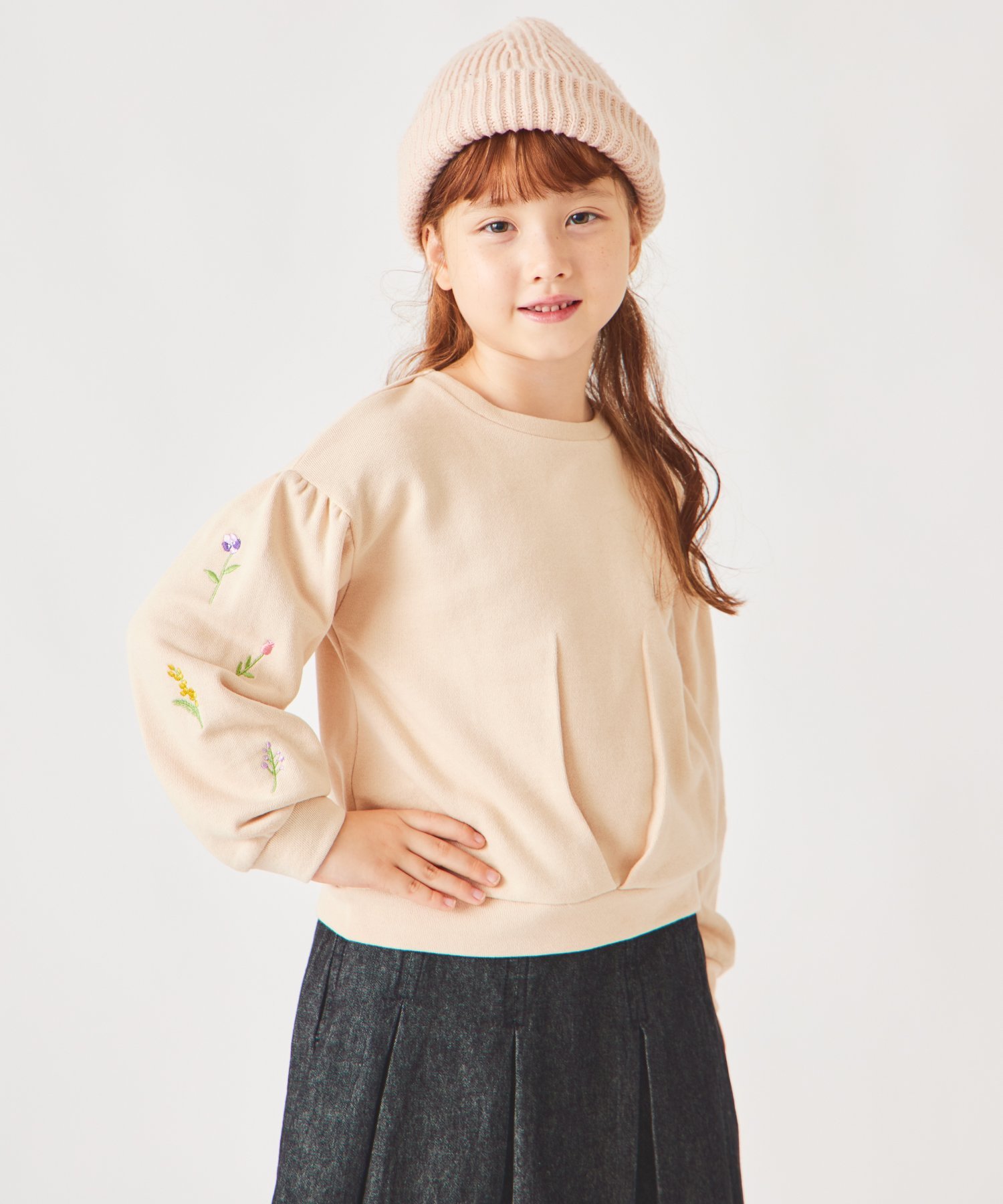 Толстовка с вышитыми рукавами Ever Closet, beige
