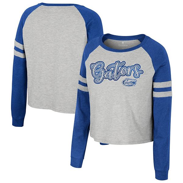 

Женская футболка с длинным рукавом реглан и принтом florida gators i'm gliding here цвета хизер-грей Colosseum