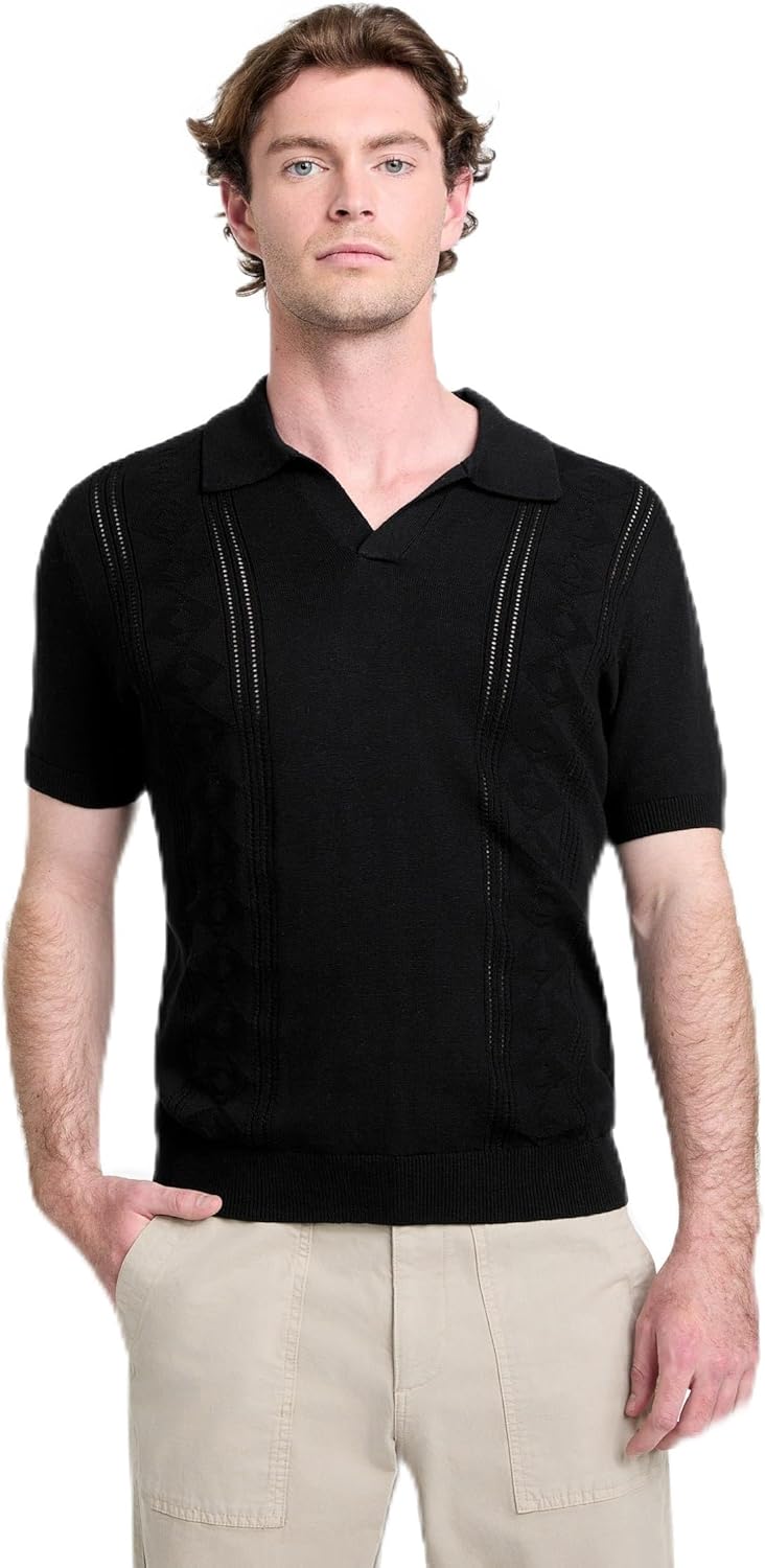 

Мужская поло GUESS с коротким рукавом и ребристой вязкой Bryant, Black, Черный, Мужская поло GUESS с коротким рукавом и ребристой вязкой Bryant, Black