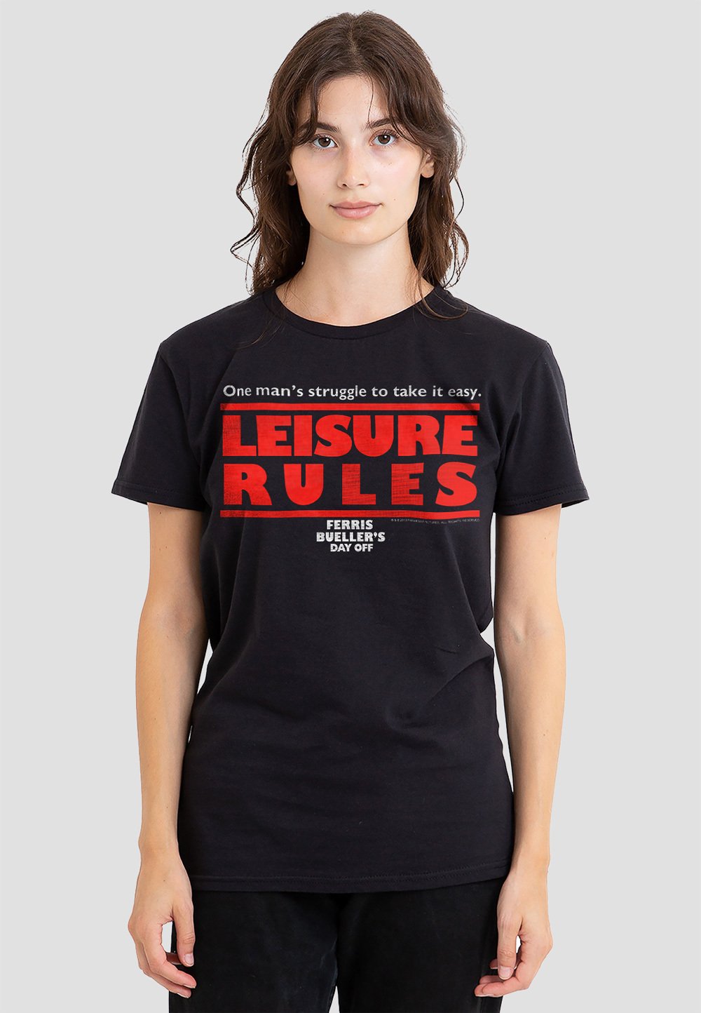 

Футболка с принтом FERRIS BUELLER LEISURE RULES Cotton Soul, черный