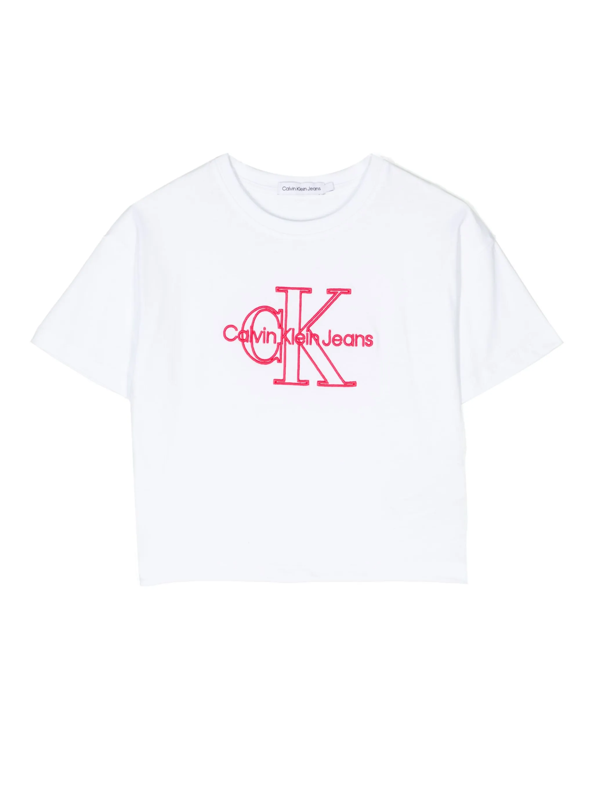 

Футболка с вышитым логотипом Calvin Klein Kids, белый