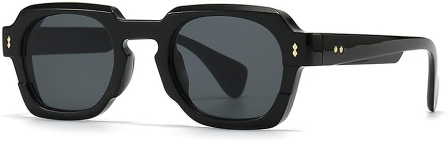 

зелено-коричневые ретро солнцезащитные очки для женщин с защитой от УФ-излучения UV400, квадратные солнцезащитные очки для мужчин, черные летние аксессуары для женщин WNCKSQ, Black