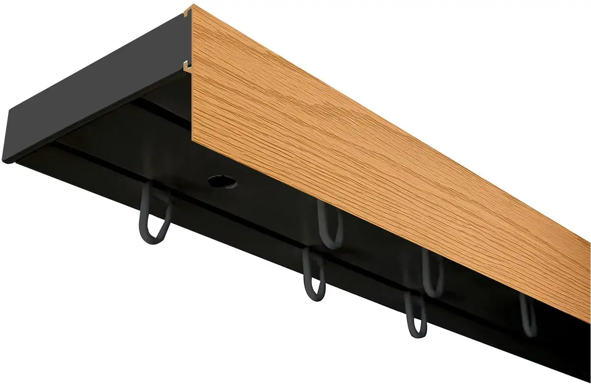 

SN DECO GROUP Карниз для штор "Карниз SH с крышкой", 2 направляющие, фиксированный размер 580 см, черный