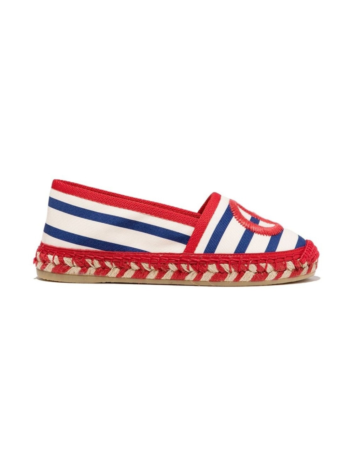 

Gucci Kids эспадрильи в полоску с логотипом, синий