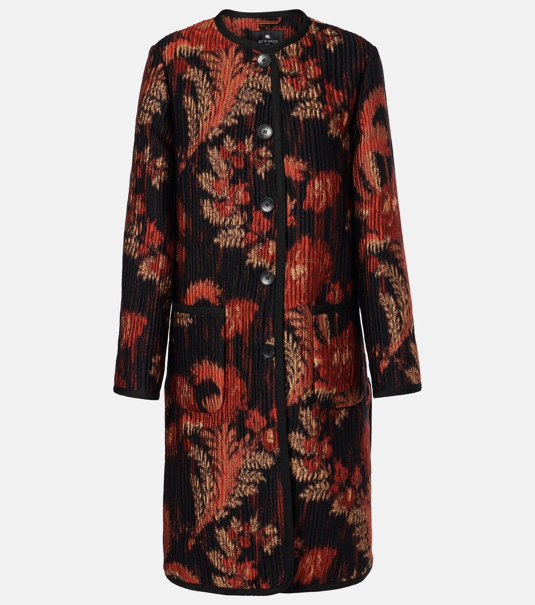 

Пальто с цветочным принтом Etro, цвет multicolor on black base