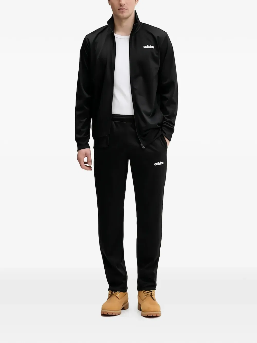 Спортивный костюм с линейным логотипом Adidas, черный — фото 2