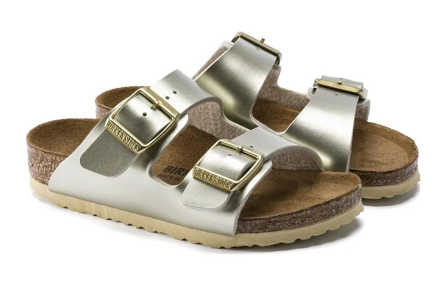 Детские сандалии Arizona Slip-on Birkenstock, Metal Gold — фото 4