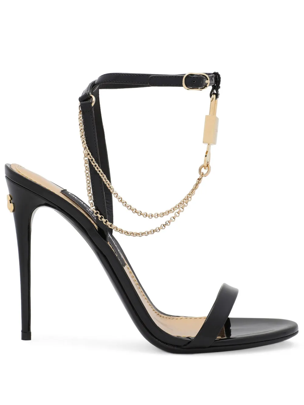 Босоножки Keira 105 с цепочкой DOLCE & GABBANA, черный