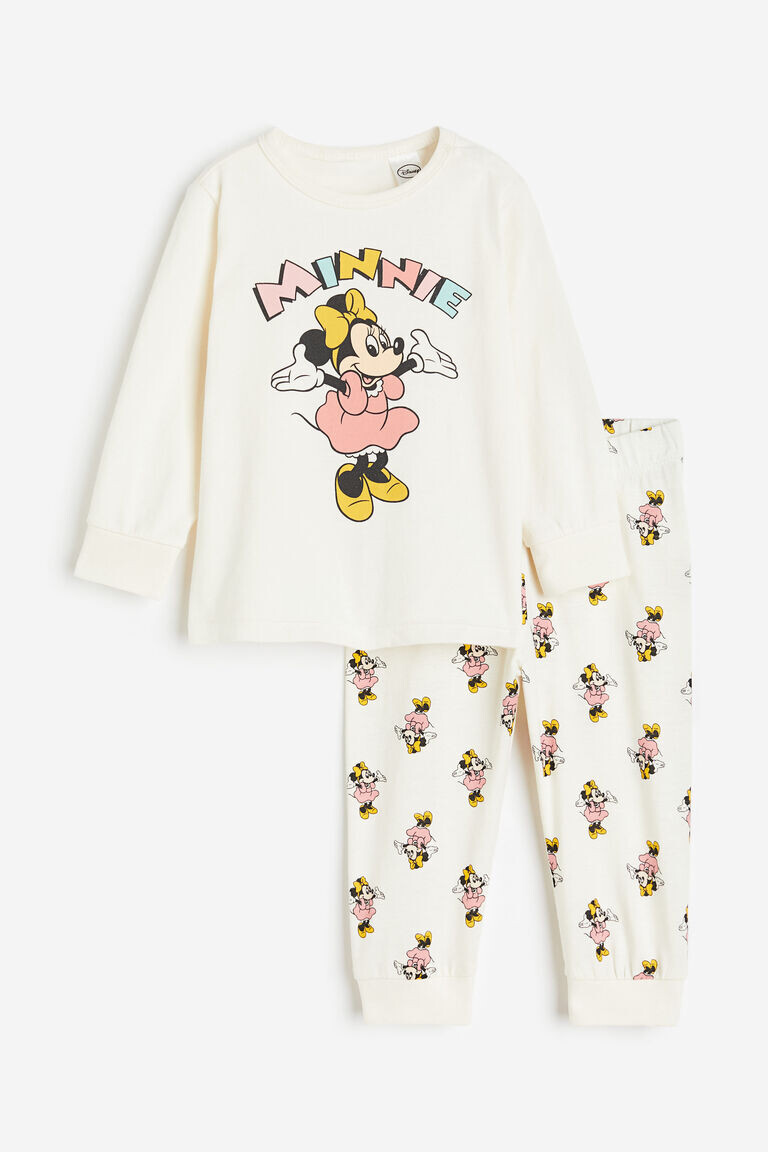 

Хлопковая пижама с принтом H&M, белый