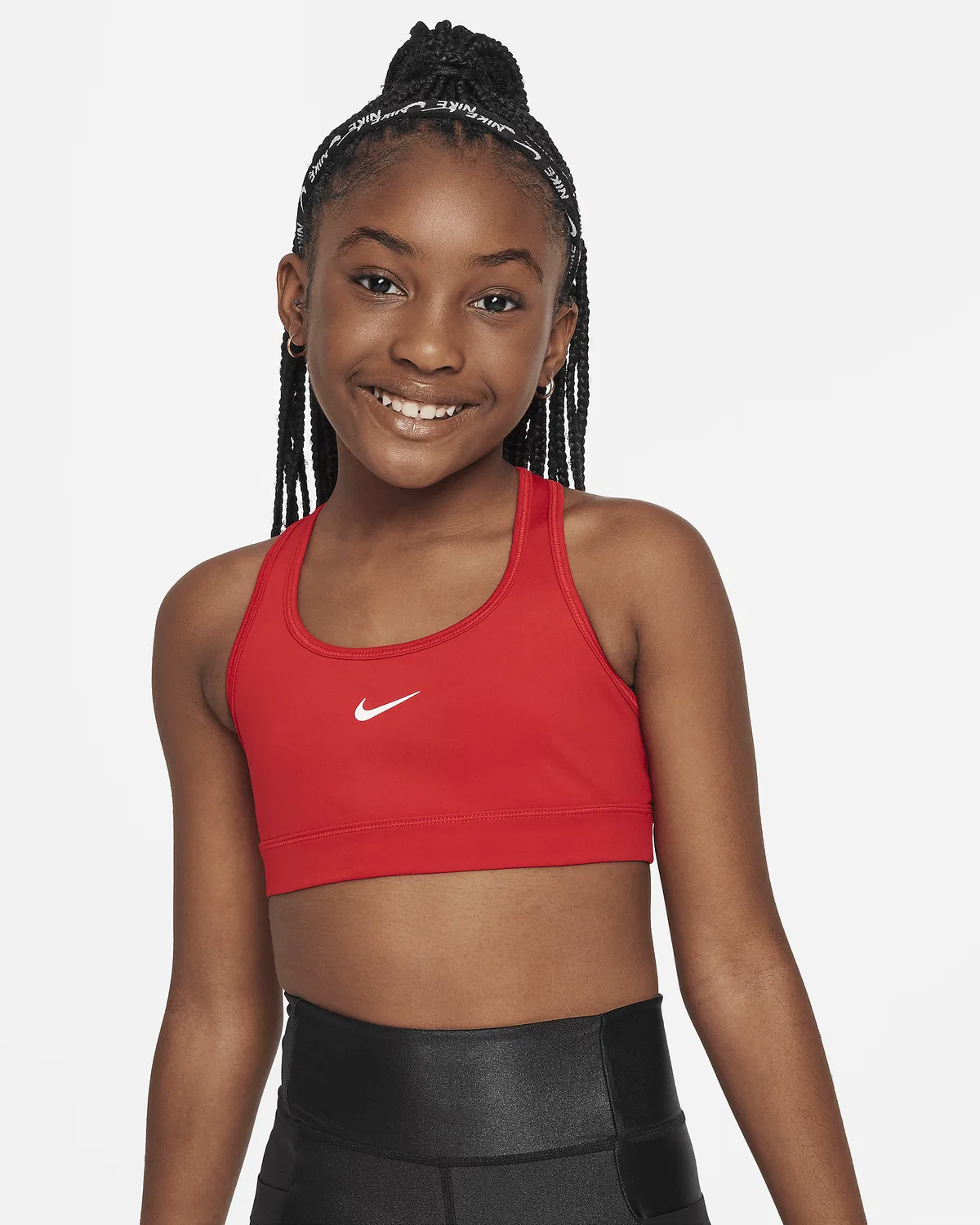 Детский спортивный бюстгальтер Nike Swoosh, University Red/White