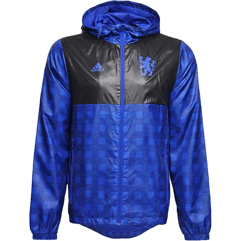 Adidas Куртка мужская синяя с капюшоном
