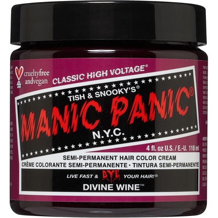 

Классический полуперманентный краситель для волос High Voltage Divine Wine 118 мл Manic Panic