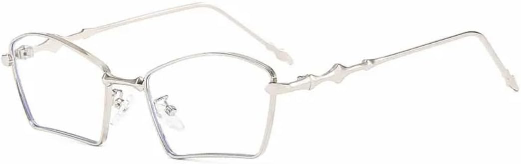 

Роскошные женские солнцезащитные очки неправильной прямоугольной формы в металлической оправе, модные мужские очки в стиле панк для путешествий и вечеринок, защита от УФ-излучения UV400 TVTBBVV, Silver Clear