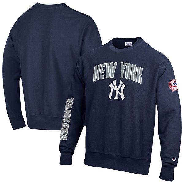 

Мужской свитшот New York Yankees Reverse Weave Chenille цвета морской волны Champion