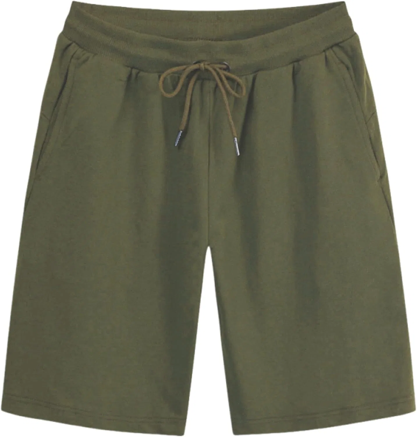 Шорты спортивные, Elastic Waist Drawstring, Cotton, Army Green