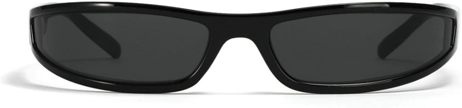 

Маленькие квадратные солнцезащитные очки для женщин, милые модные солнцезащитные очки обтекаемой формы, стильные солнцезащитные очки в стиле Y2K, винтажные узкие очки mincl, Black