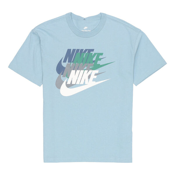 

Футболка Men's Nike Alphabet Large Logo Printing Sports Breathable Short Sleeve Blue T-Shirt, мультиколор