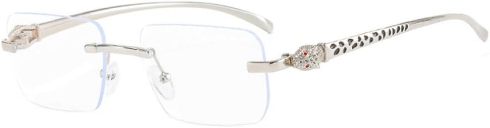 

LVTFCO Модные прямоугольные солнцезащитные очки без оправы для женщин с прозрачными линзами с градиентом цвета "океан", уникальные солнцезащитные очки для мужчин, Silver Clear