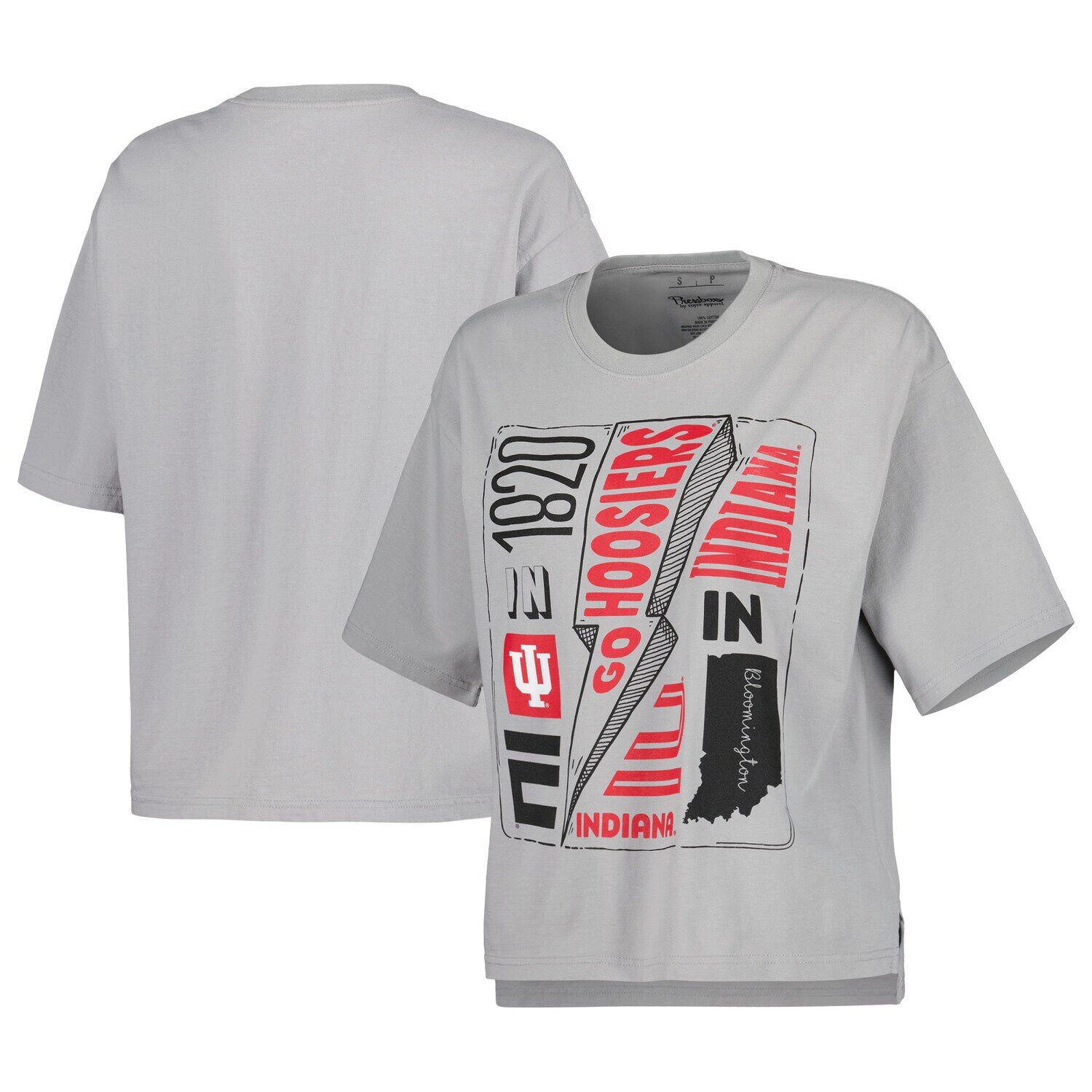 

Женская футболка Pressbox Silver Indiana Hoosiers Rock & Roll School of Rock