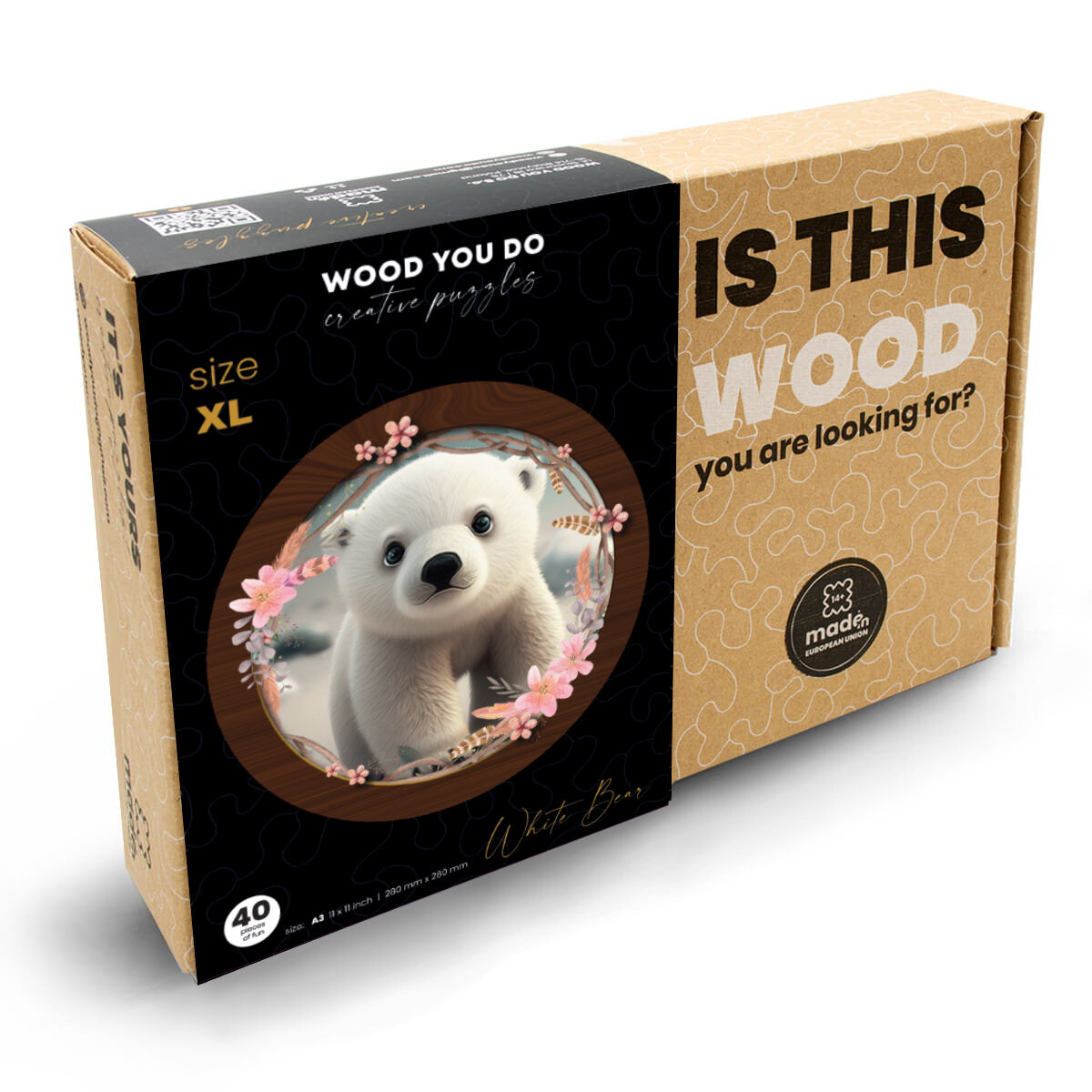 Пазл деревянный Белый Мишка Тедди 40 деталей XL Wood You Do — фото 4