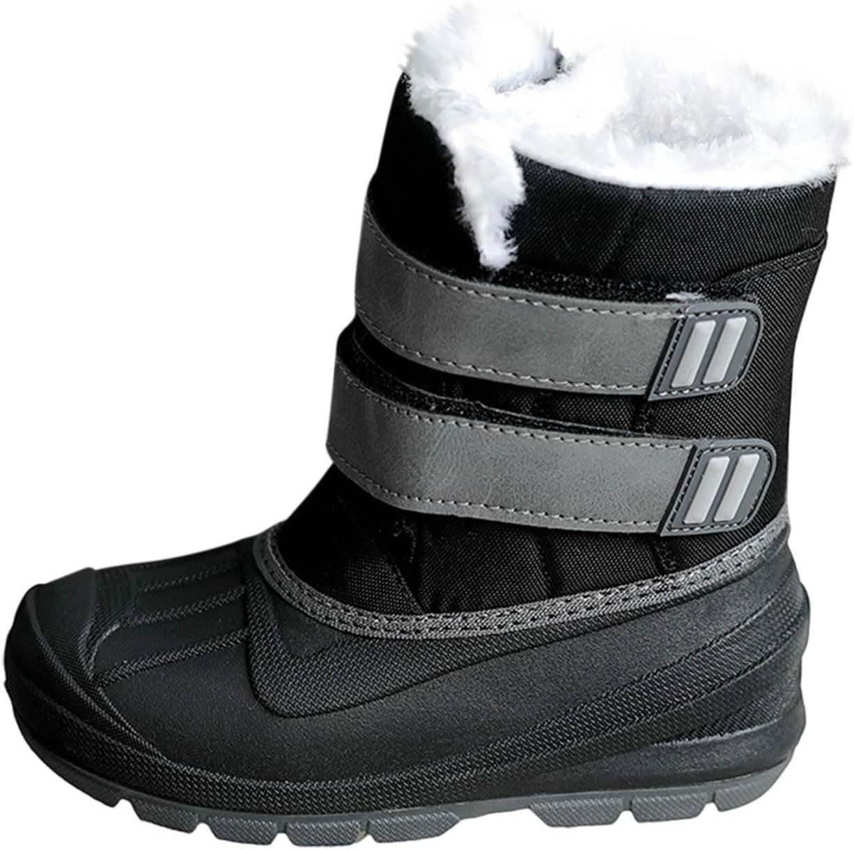

Девочкам зимние теплые сапоги с пушистой подкладкой, водонепроницаемые, с нескользящей подошвой, средние по голенище, для активного отдыха на улице и катания на лыжах Generic, Black