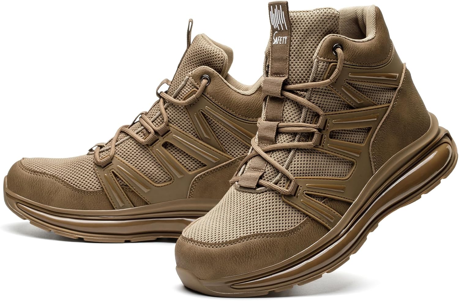 

Мужские и женские кроссовки SYLPHID с стальным носком, защитная обувь, высокие ботинки с амортизирующей подошвой, легкие, дышащие, проколоустойчивые, хаки