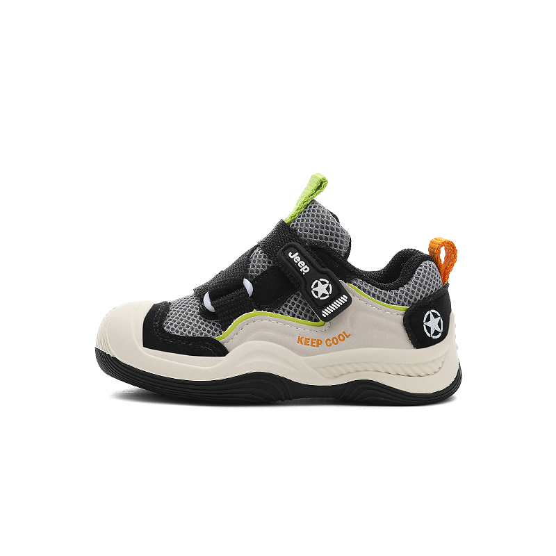 

Spring Morning 20 противоскользящие, износостойкие, дышащие низкие кеды Casual Kids' Jeep, черный серый