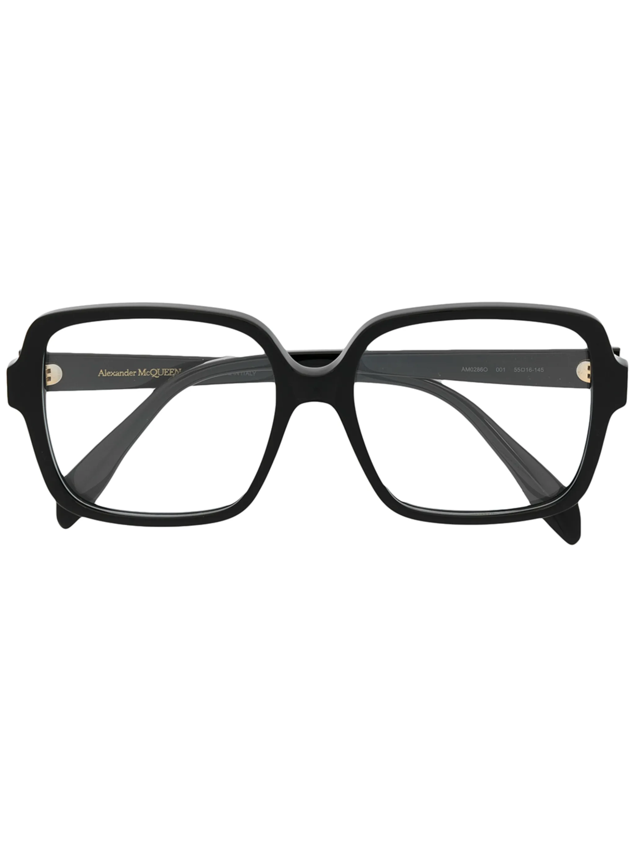 

Очки в массивной квадратной оправе Alexander Mcqueen Eyewear, черный