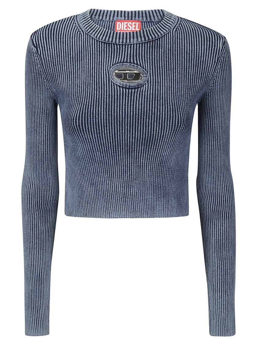 

Рифленая укороченная футболка Diesel, синий