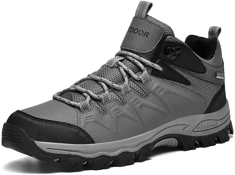 

Мужские походные ботинки с высоким верхом, дышащие, для прогулок на улице, легкие треккинговые кроссовки для бега по тропам, кемпинга, походов и тактического использования Qacksv, серый