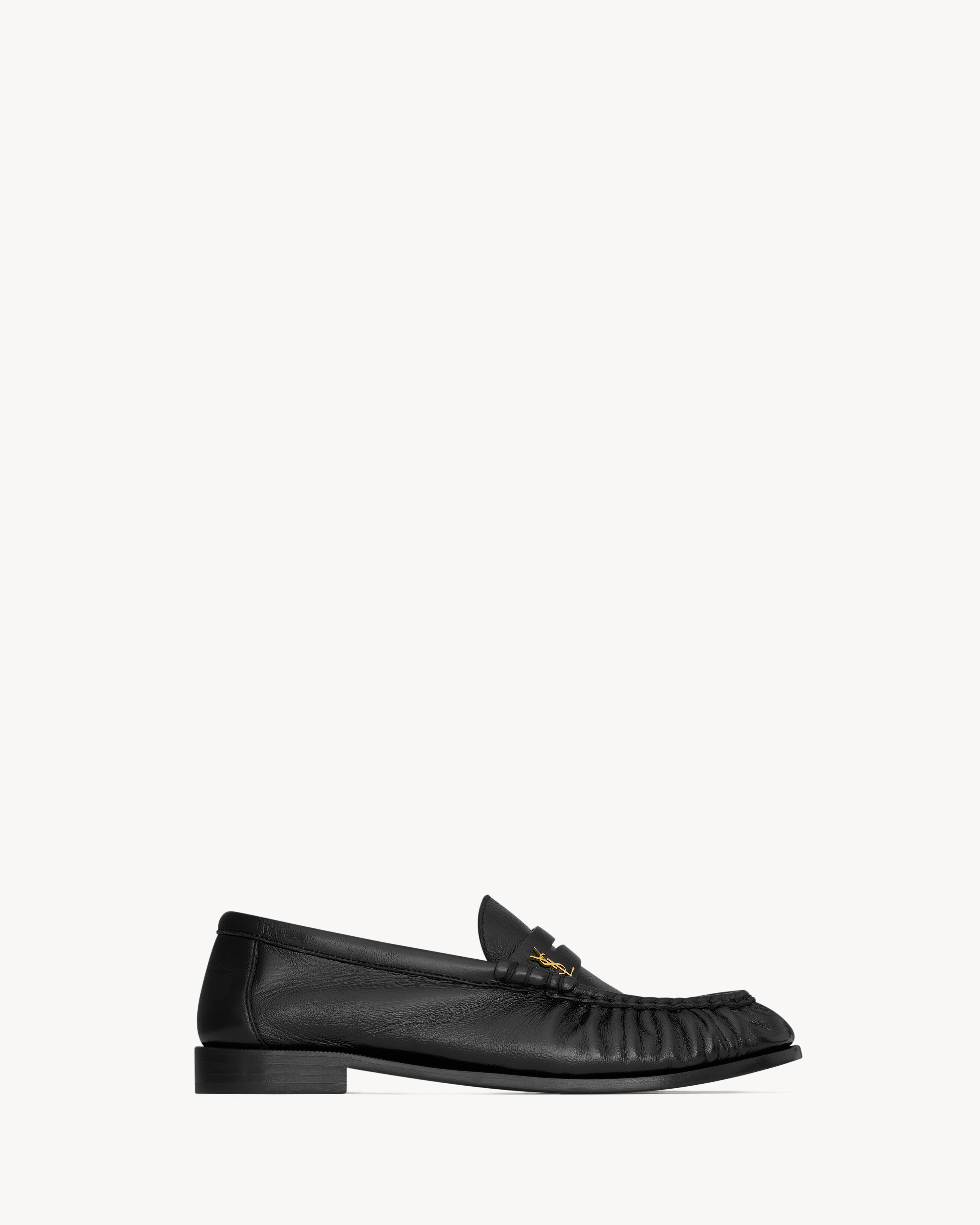 Мягкие лоферы из блестящей кожи Saint Laurent, черный — фото 2
