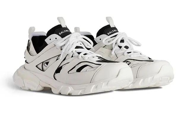 Кроссовки track sock sneakers 'white and black knit and nylon' Balenciaga, белый — фото 2