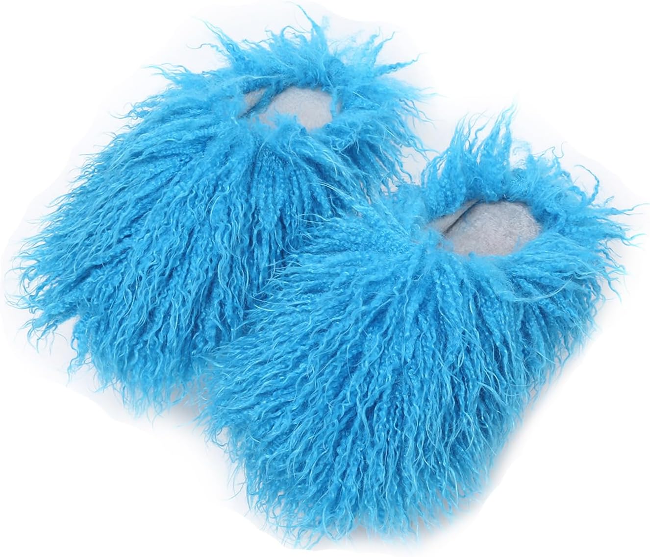 

Домашние тапочки YESBOR для женщин и мужчин из искусственного меха, пушистые и теплые, зимние, с плоской подошвой, синий