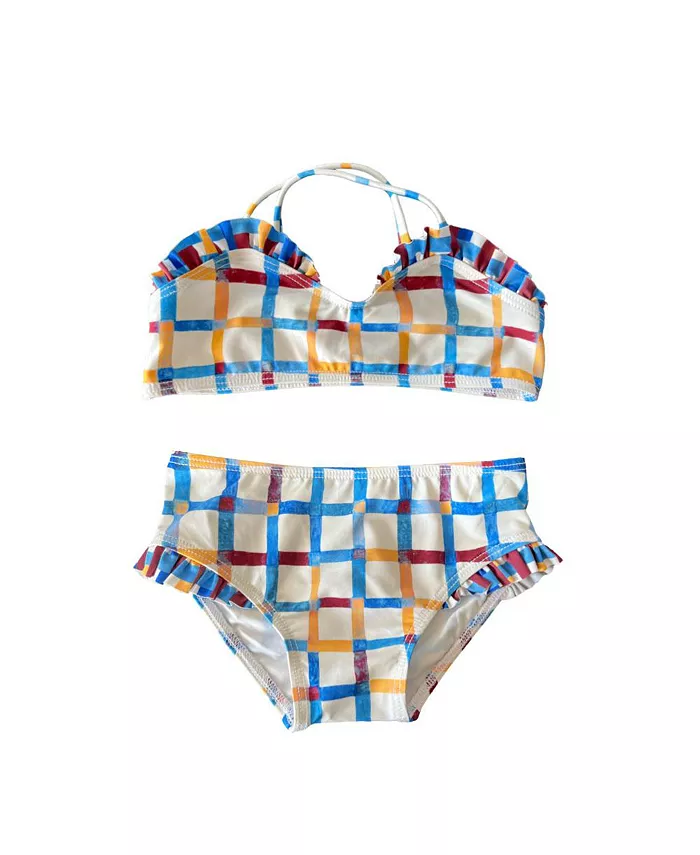 

Детский комплект бикини с рюшами для девочек - MIGA Swimwear, белый