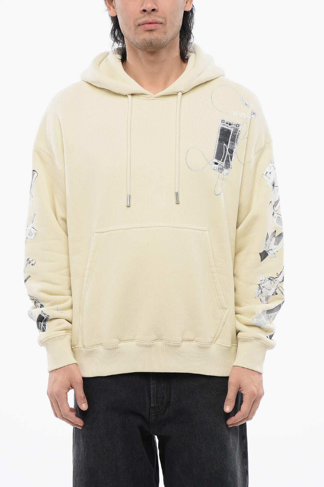 

Толстовка с капюшоном из хлопковой ангоры с принтом Off-White