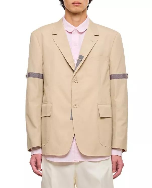 

Неструктурированный пиджак прямого кроя Thom Browne, бежевый