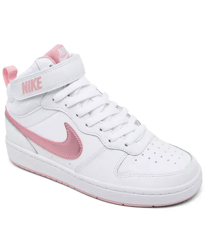 

Большие девочки Court Borough Mid 2 повседневные кроссовки от Finish Line Nike, белый