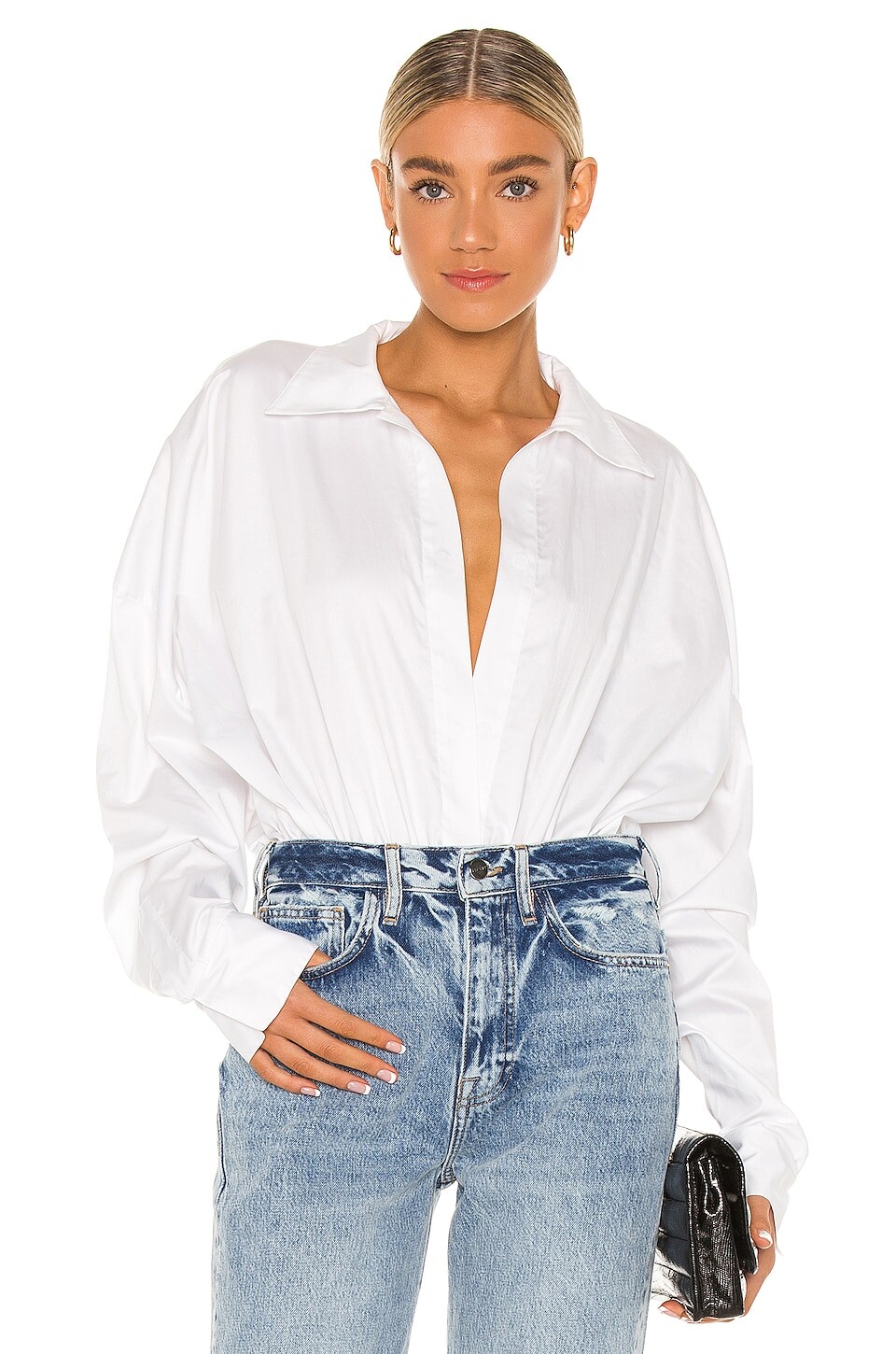 

Боди Norma Kamali Oversized Boyfriend Shirt, белый