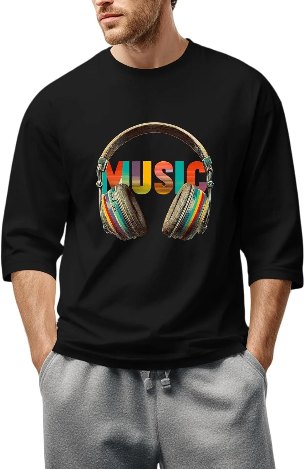 

WENKOMG1 мужская футболка с принтом, 3/4 рукава, S-3XL