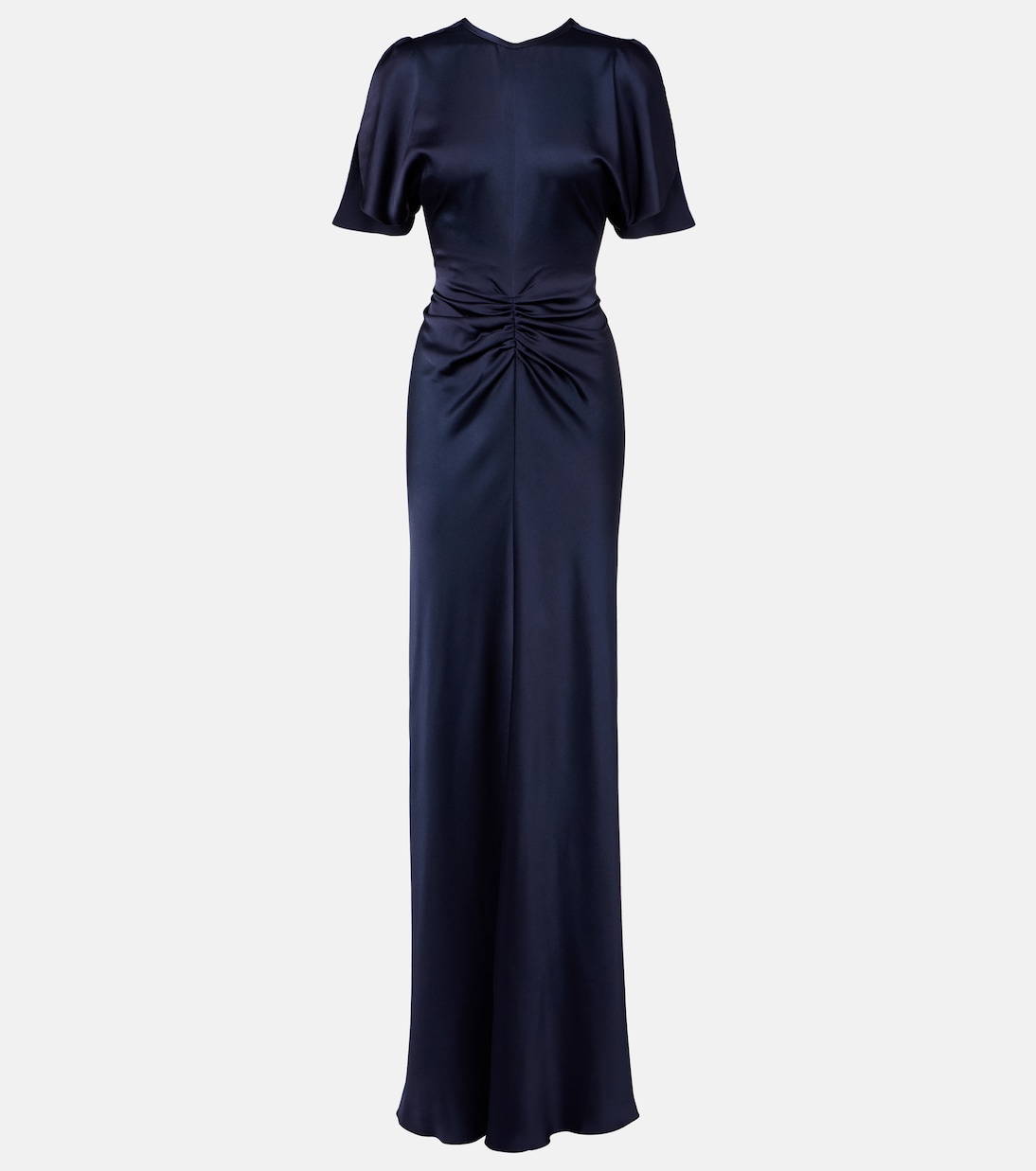 

Платье из плиссированного креп-сатина с накидкой Victoria Beckham, Midnight