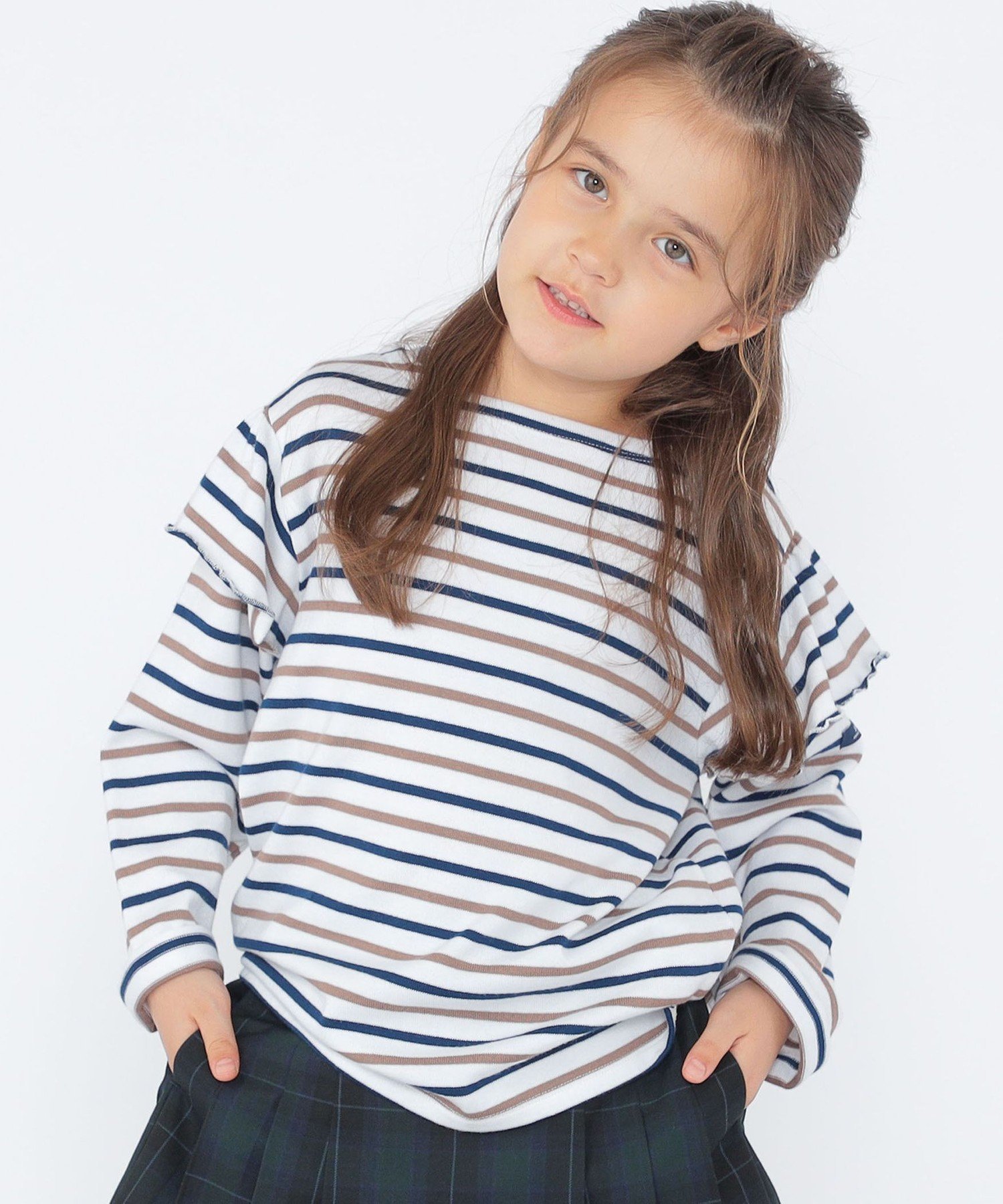 Детская футболка с длинными рукавами и оборками, размер 100-130 см SHIPS KIDS, Off white