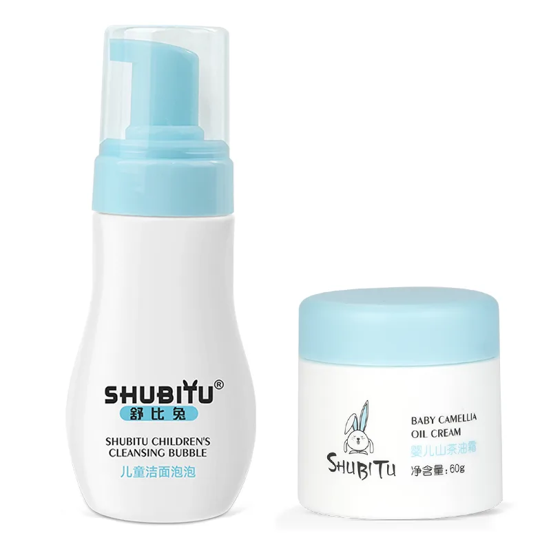 Детский набор для ванной SHUBITU, Cleanser Bubbles 120ml*2+Camellia Cream 60g*1 — фото 3