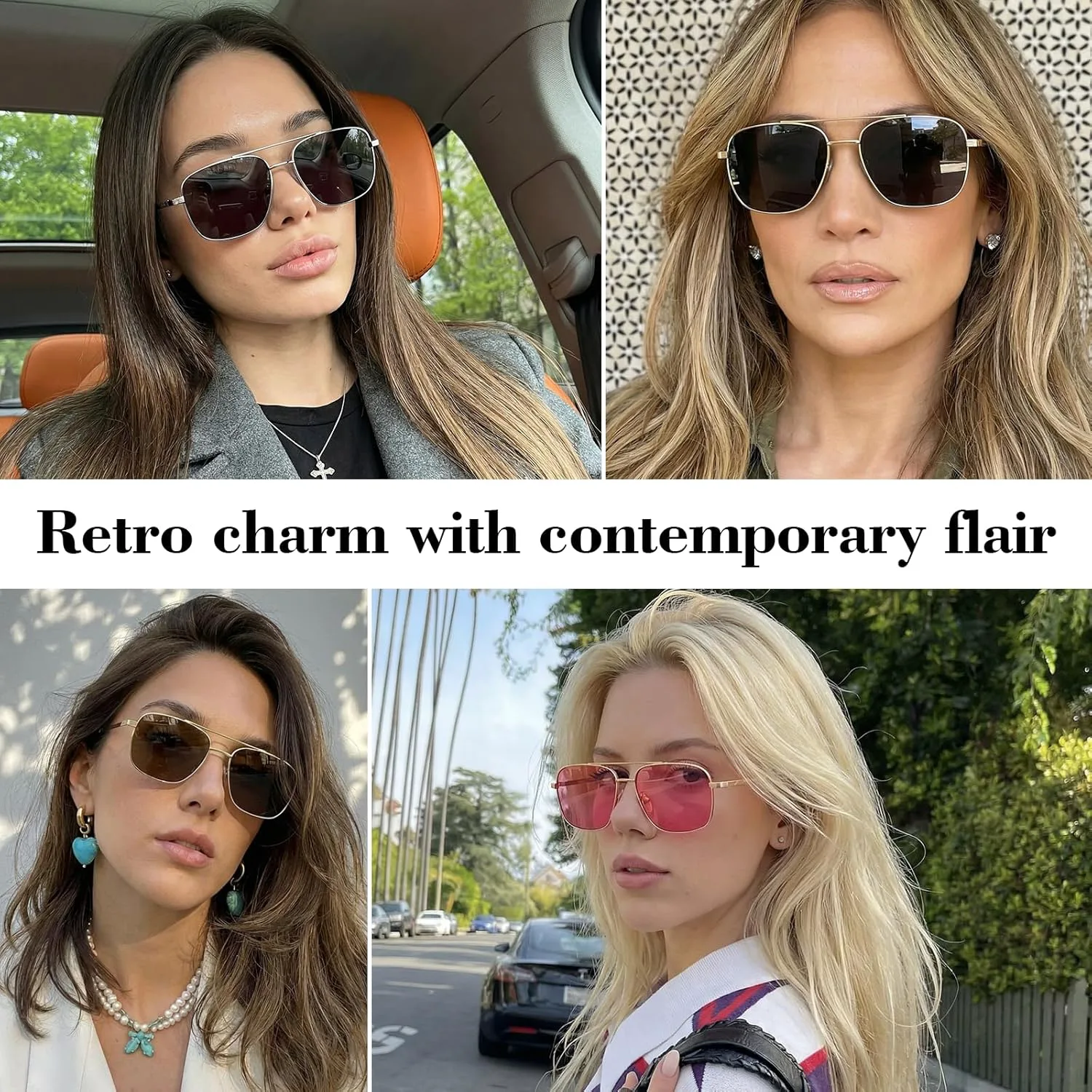 

Женские поляризованные солнцезащитные очки-авиаторы SODQW с двойной перемычкой и металлической оправой, стильные очки для вождения и путешествий, A04- Gold/Grey