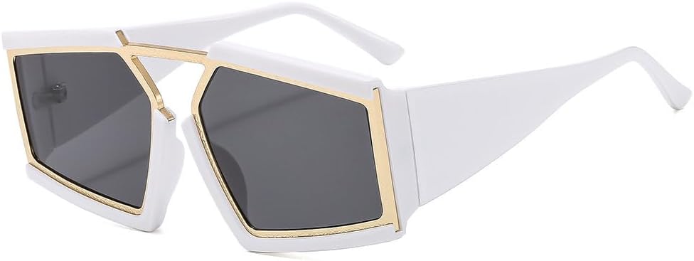 

Модные солнцезащитные очки неправильной формы для женщин и мужчин, винтажные роскошные солнцезащитные очки, трендовые модели, защита от ультрафиолета UV400 generic, White Grey