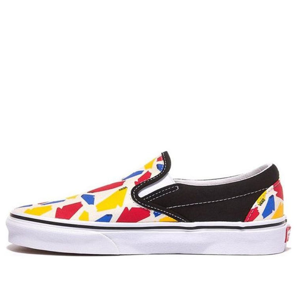 

Кроссовки classic slip-on (pop logo) black 'white red yellow' Vans, белый