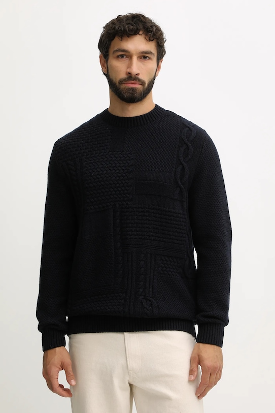 

Шерстяной свитер Barbour, темно-синий